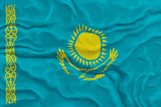 Bandeira nacional do Cazaquistão Fundo com bandeira do Cazaquistão