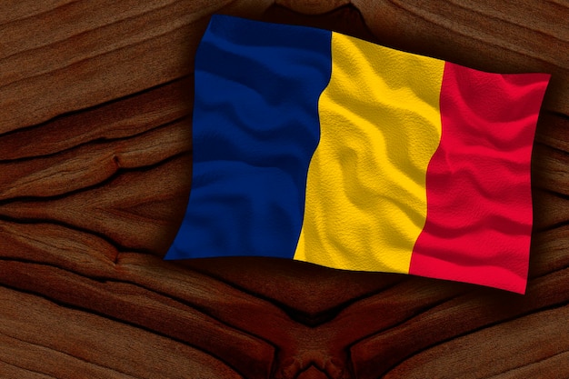 Bandeira nacional do Chade Fundo com bandeira do Chade