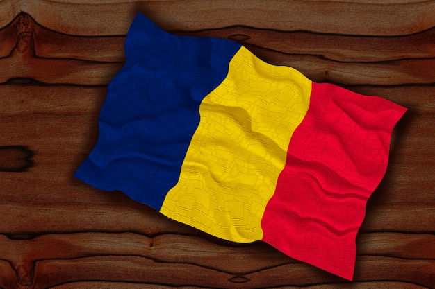 Bandeira nacional do Chade Fundo com bandeira do Chade