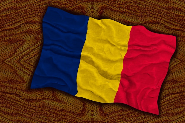 Bandeira nacional do Chade Fundo com bandeira do Chade