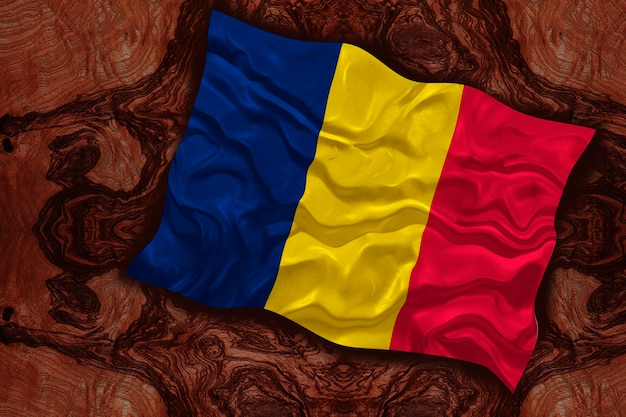 Bandeira nacional do Chade Fundo com bandeira do Chade