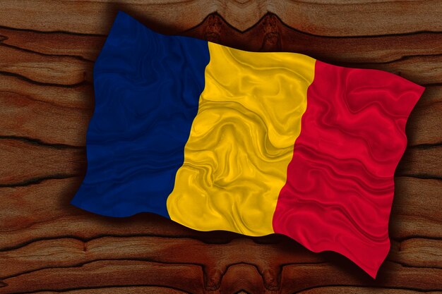 Bandeira nacional do Chade Fundo com bandeira do Chade