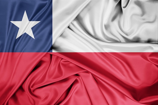 Bandeira nacional do Chile içada ao ar livre Celebração do Dia do Chile renderização em 3D