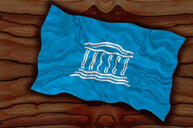 Bandeira Nacional do Fundo da UNESCO com a bandeira da UNESCO