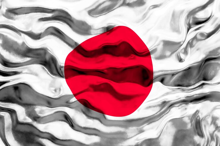 Foto bandeira nacional do japão fundo com bandeira do japão