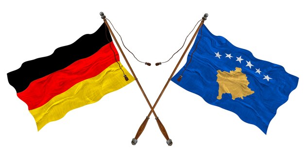 Bandeira nacional do Kosovo e da Alemanha Fundo para designers