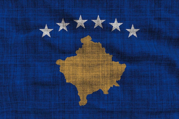 Bandeira nacional do Kosovo Fundo com bandeira do Kosovo