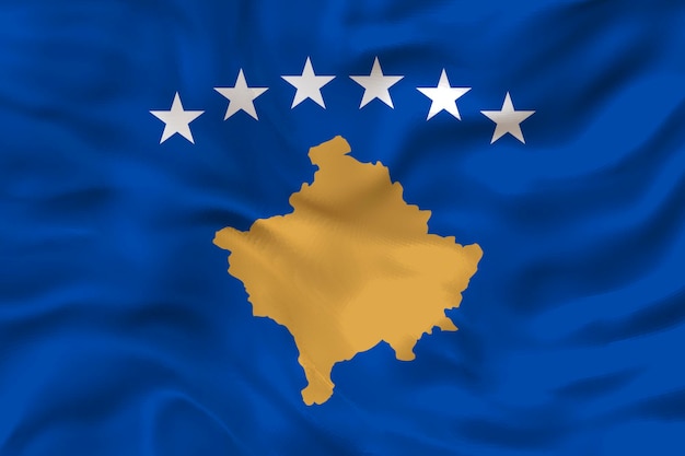 Bandeira nacional do Kosovo Fundo com bandeira do Kosovo