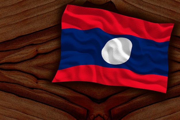 Bandeira nacional do Laos Fundo com bandeira do Laos