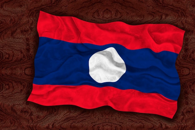Bandeira nacional do Laos Fundo com bandeira do Laos