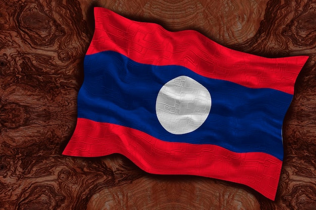 Bandeira nacional do Laos Fundo com bandeira do Laos