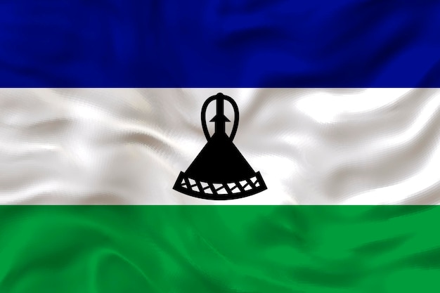 Bandeira nacional do Lesoto Fundo com bandeira do Lesoto