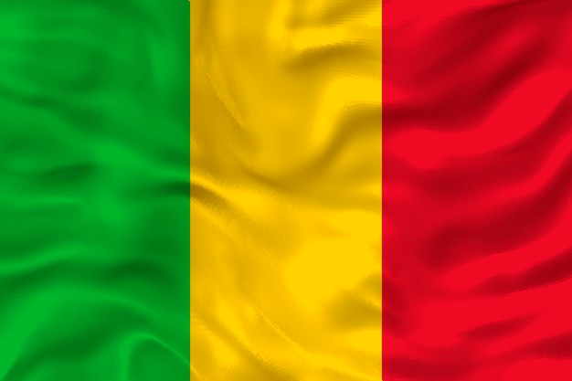 Bandeira nacional do Mali Fundo com bandeira do Mali