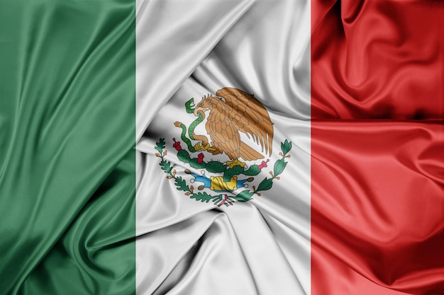 Bandeira nacional do México içada ao ar livre Celebração do Dia do México renderização em 3D