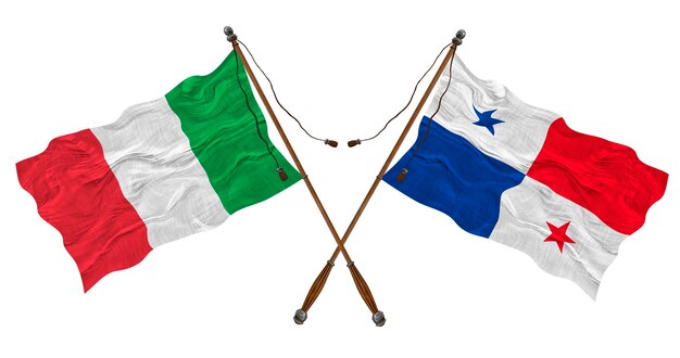 Bandeira nacional do Panamá e Itália Fundo para designers