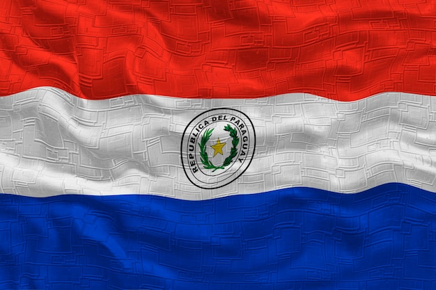 Bandeira nacional do Paraguai Fundo com bandeira do Paraguai