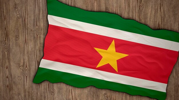 Foto bandeira nacional do suriname fundo com bandeira do suriname