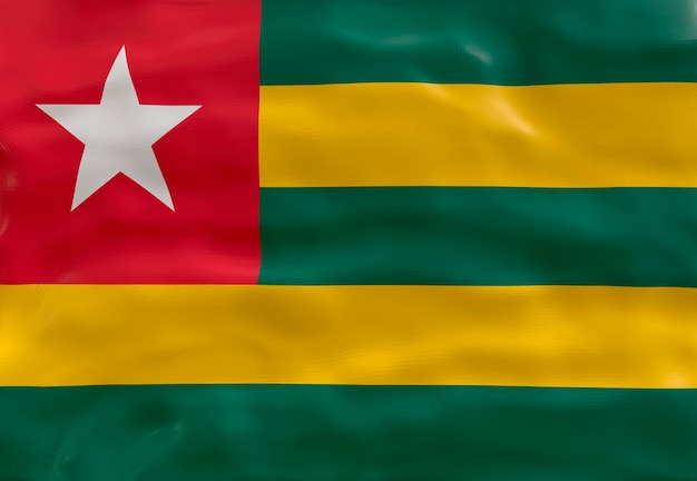 Bandeira nacional do Togo Fundo com bandeira do Togo