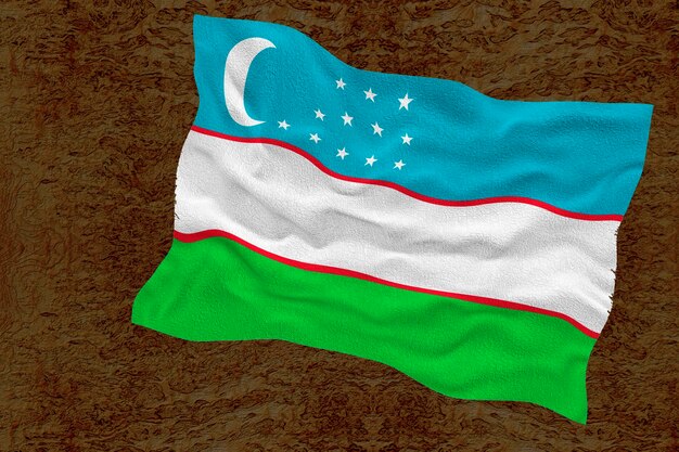 Bandeira nacional do Uzbequistão Fundo com bandeira do Uzbequistão