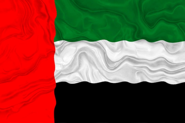 Bandeira nacional dos Emirados Árabes Unidos Fundo com bandeira dos Emirados Árabes Unidos
