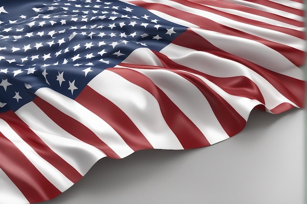 bandeira nacional dos Estados Unidos da América isolado fundo branco 3D
