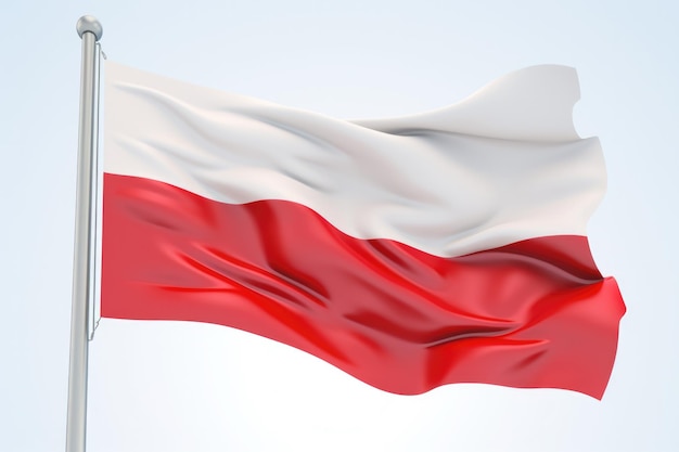 Foto bandeira polonesa contra um fundo branco