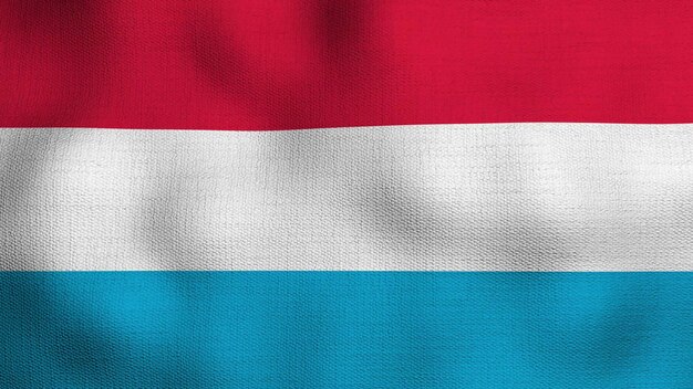 Foto bandeira realista a agitar-se no vento a bandeira nacional do luxemburgo