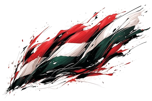 Bandeira realista de pintura em aquarela da Palestina