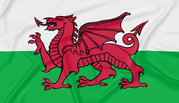 Foto bandeira realista do país de gales