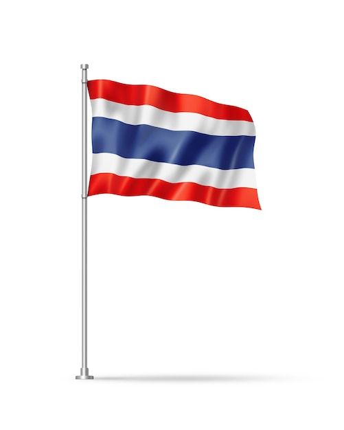bandeira tailandesa isolada em branco