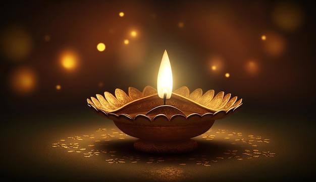 Bandeira tradicional de Diwali Ilustração de pessoas celebrando Diwali, um festival de luz na Índia