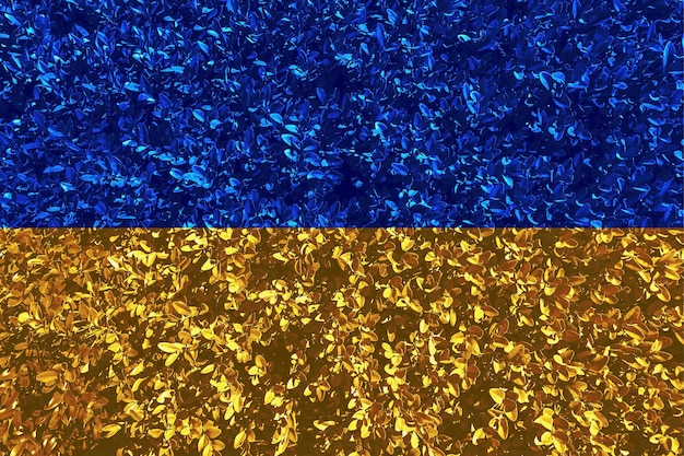 Bandeira ucraniana com textura de folhas e arbustos Papel de parede de fundo para instalação e design