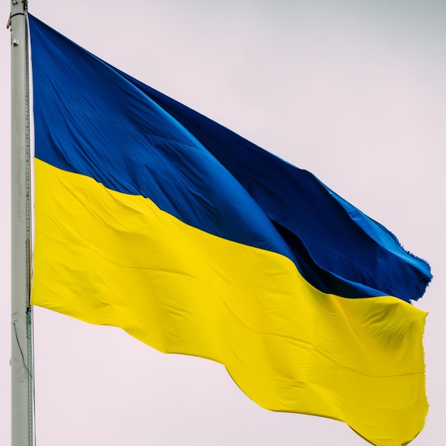 Bandeira ucraniana contra o vento