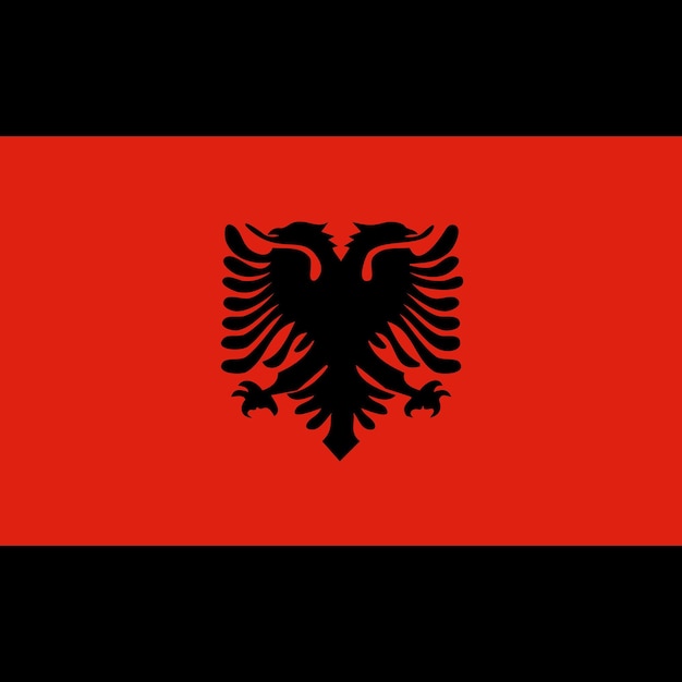 Bandeira vermelha e preta da Albânia Bandeira grunge da Albânia