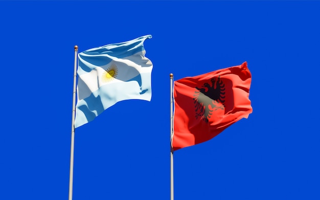 Bandeiras da Argentina e da Albânia