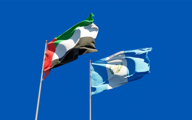 Bandeiras da Guatemala e Emirados Árabes Unidos