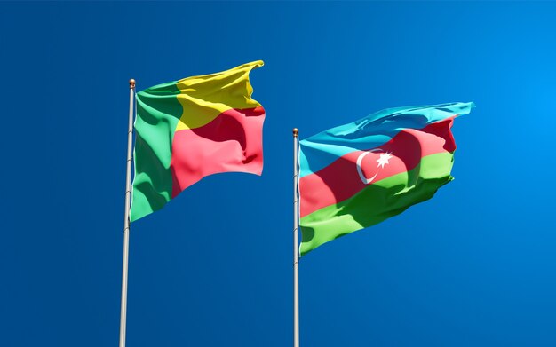 bandeiras estaduais nacionais do Azerbaijão e Benin