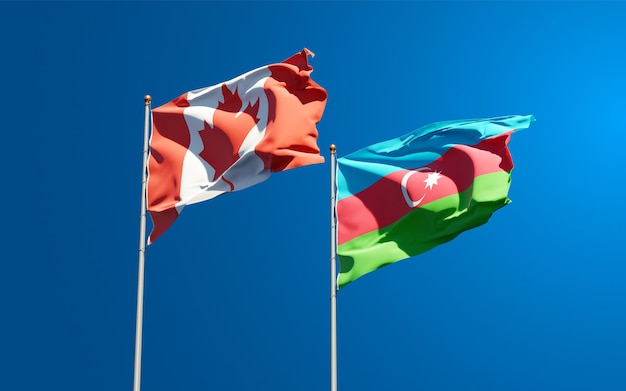 bandeiras estaduais nacionais do Azerbaijão e Canadá
