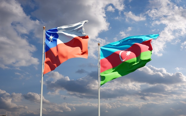bandeiras estaduais nacionais do Azerbaijão e Chile
