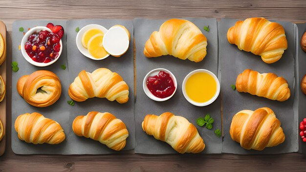 una bandeja de alimentos para el desayuno