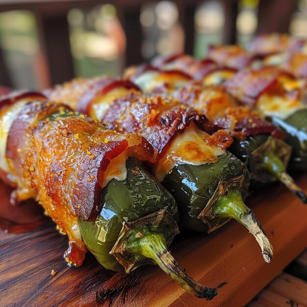 una bandeja de comida que tiene un pimienta verde en él