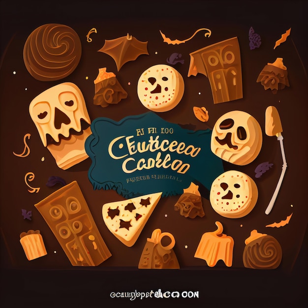 La bandeja de galletas y dulces de Halloween