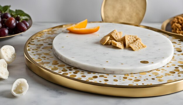 Foto una bandeja con galletas y galletas y un plato con galletas