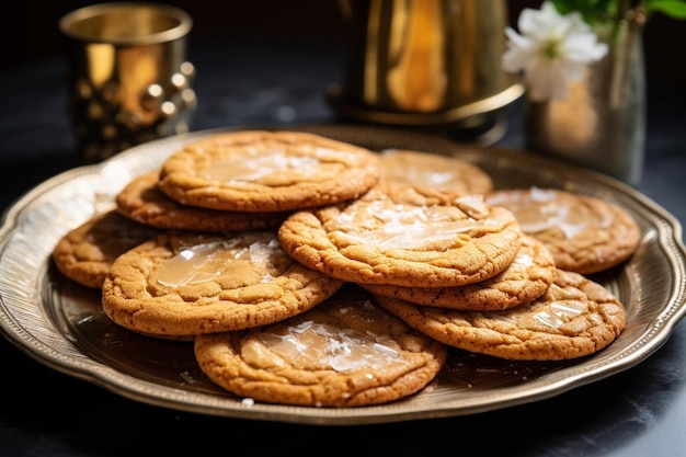 una bandeja de galletas con un montón de glaseado en ella