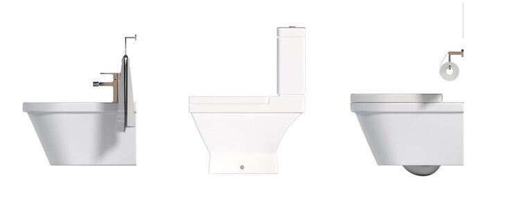 Foto bandeja de lavabo aislada en una ilustración 3d de bidé de fondo blanco y representación cg