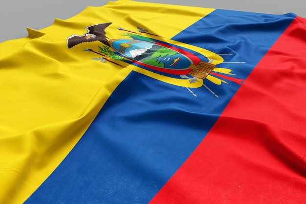 Una bandera 3D con la bandera de Ecuador en ella