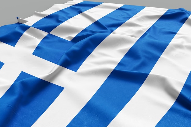 Una bandera 3D con la bandera de Grecia en ella