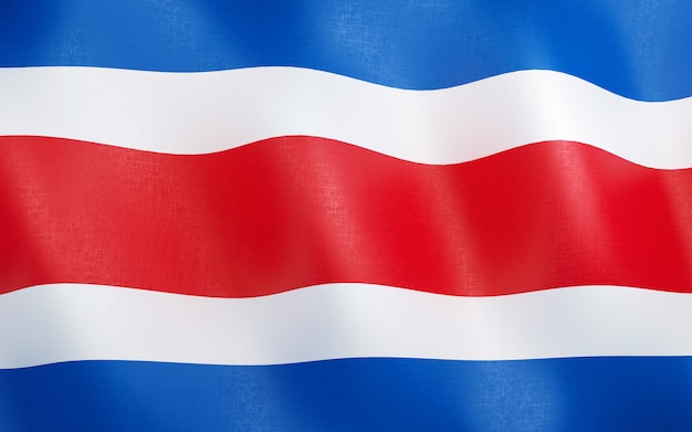 Bandera 3D de Costa Rica.