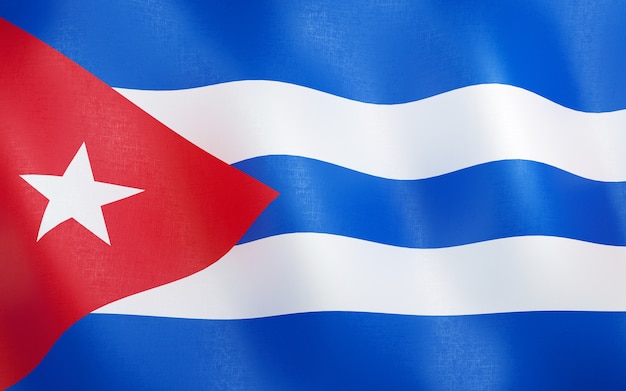 Bandera 3D de Cuba.