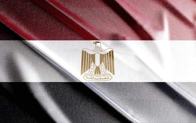 Bandera 3d de Egipto, hermosa bandera de país en el mundo, fondo, banner, postr, resumen.